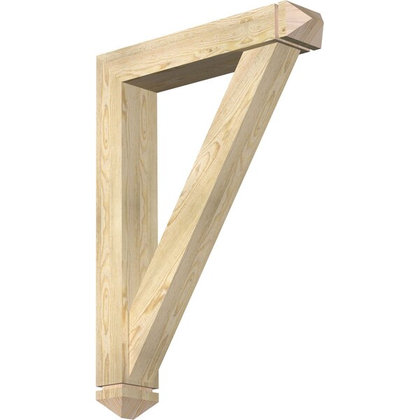 Ekena Millwork Traditional Arts and Crafts Rough Sawn Bracket w/ Offset Brace, Douglas Fir, 6"W x 30"D x 42"H BKT0604X30X42TRA03RDF - main